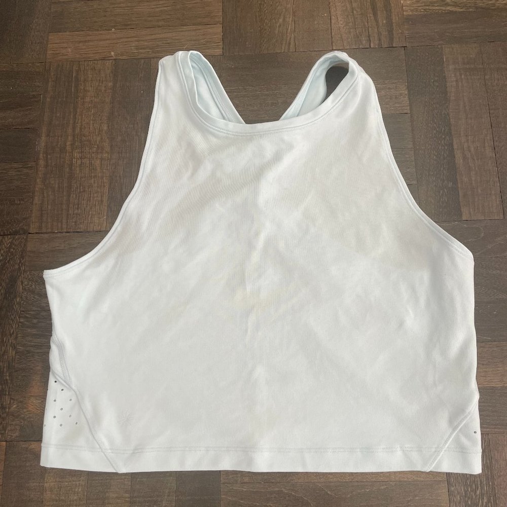 Athleta Light Blue Crop Cropped Tank Top M Medium